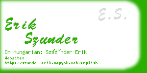 erik szunder business card